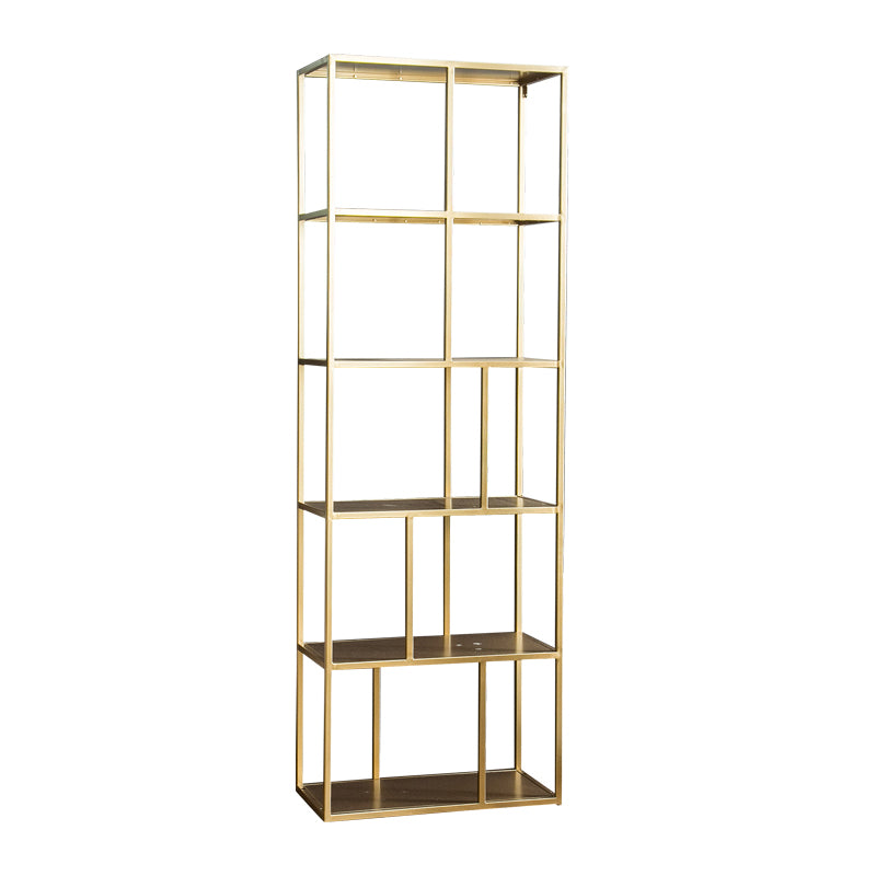 Open Back Bookcase Glam Style Bookshelf for Home Office and Study Room