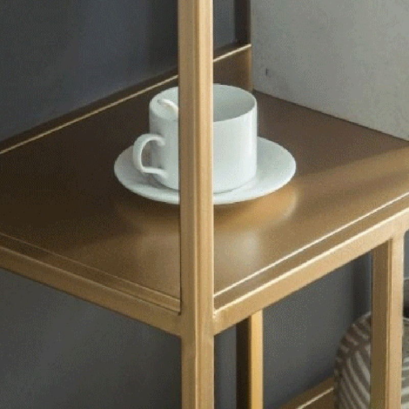 Open Back Bookcase Glam Style Bookshelf for Home Office and Study Room