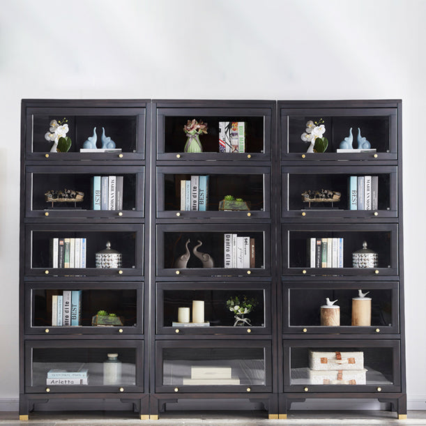 Libreria standard in stile glam scaffale in legno solido con porte
