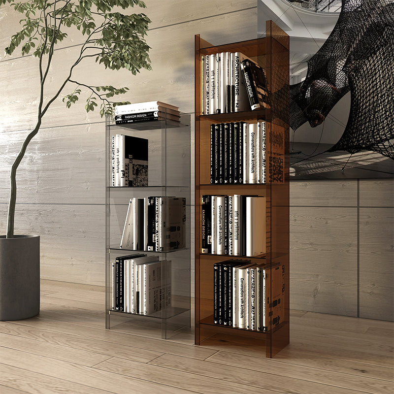 Acrylic Vertical Standard Bookshelf Glam Closed Back Bookshelf for Living Room
