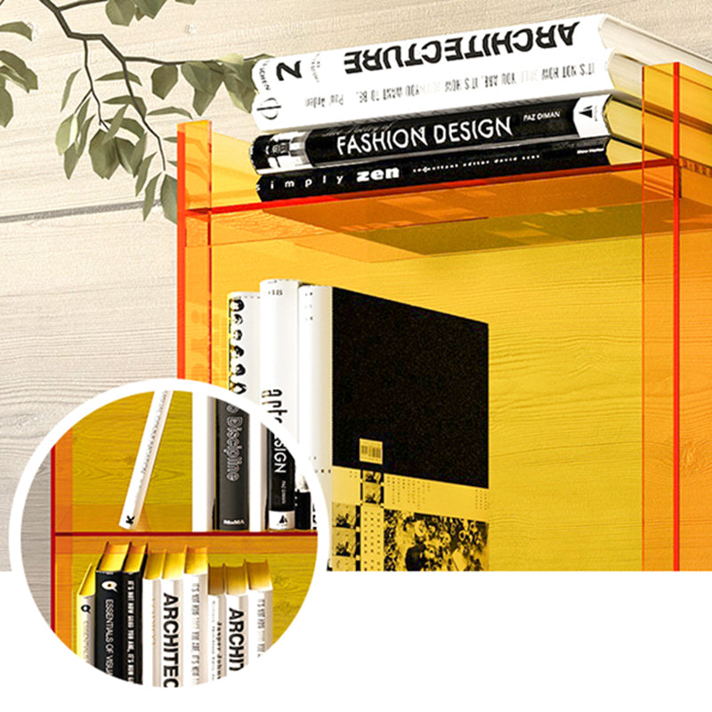 Acrylic Vertical Standard Bookshelf Glam Closed Back Bookshelf for Living Room