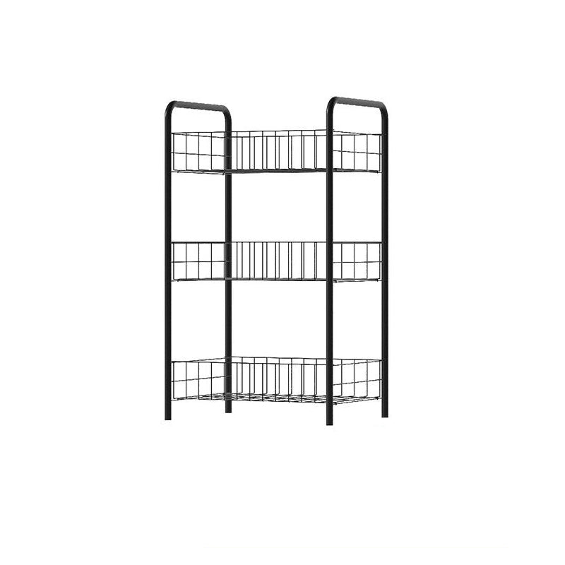 Industrial Iron Etagere Bookshelf Open Vertical Bookshelf with Caster Wheels