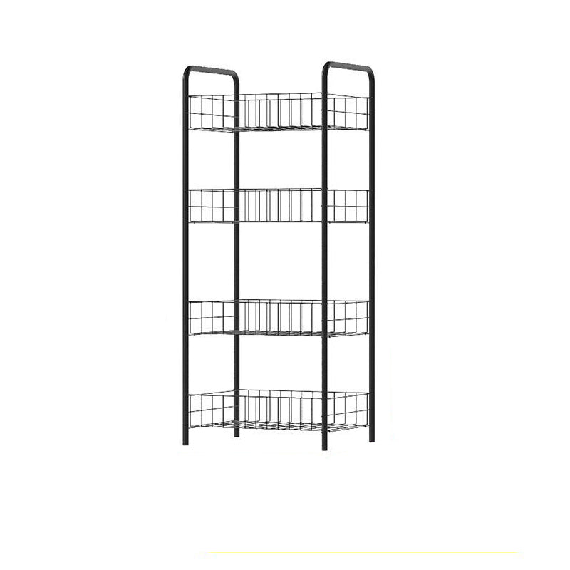 Industrial Iron Etagere Bookshelf Open Vertical Bookshelf with Caster Wheels
