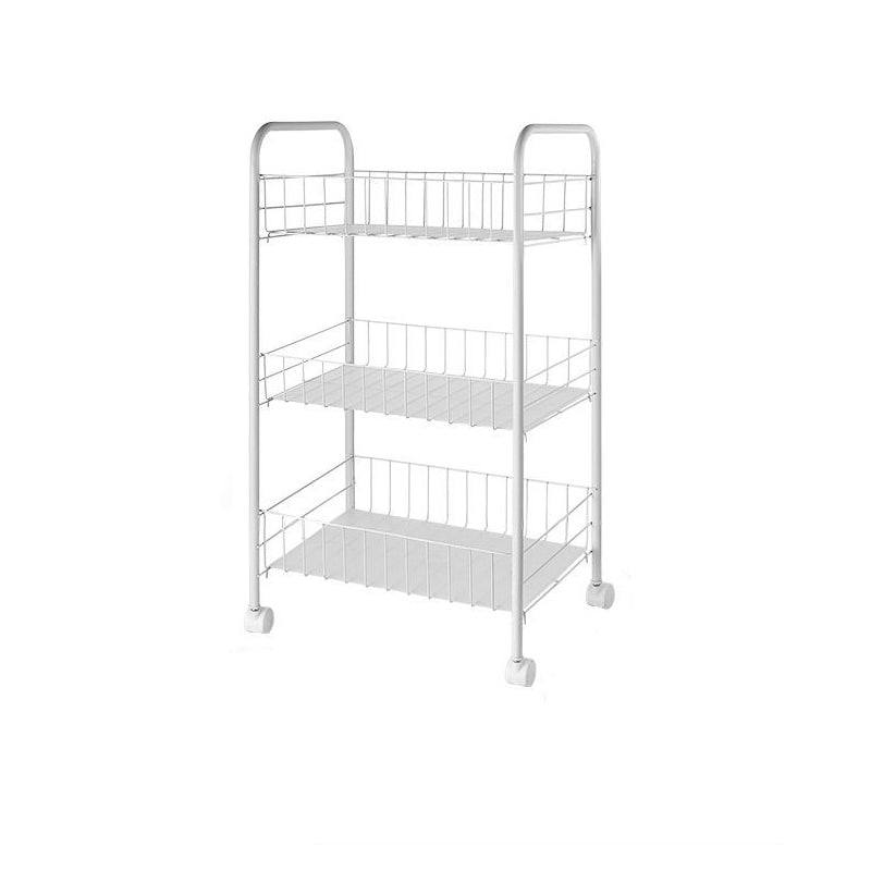 Industrial Iron Etagere Bookshelf Open Vertical Bookshelf with Caster Wheels