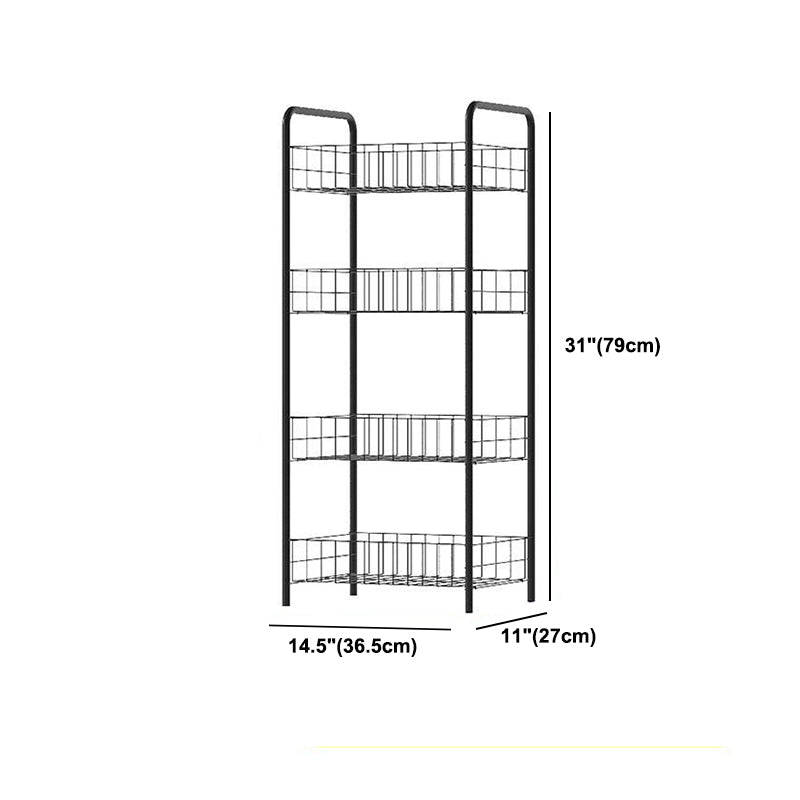 Industrial Iron Etagere Bookshelf Open Vertical Bookshelf with Caster Wheels