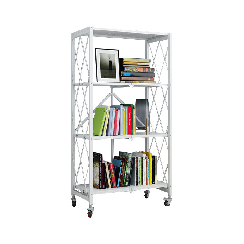 Libreria etagere pieghevole industriale in metallo libreria aperta con ruote di caster