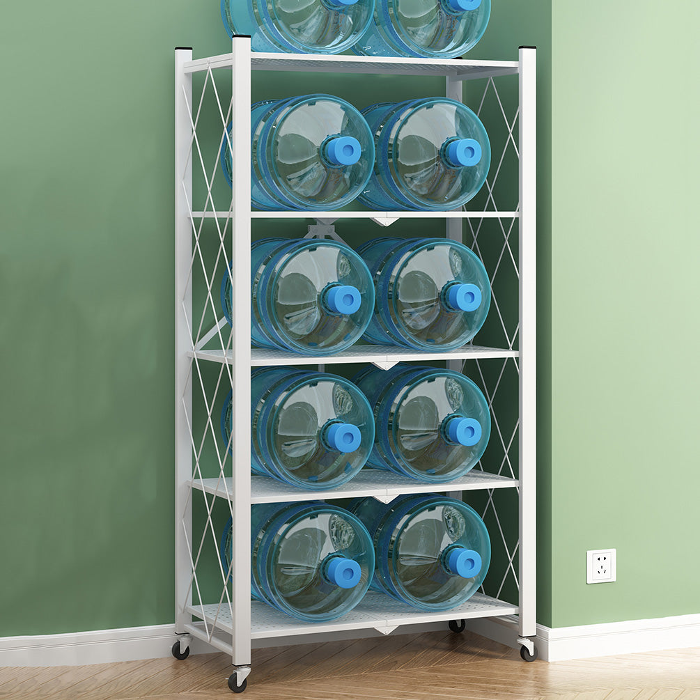 Libreria etagere pieghevole industriale in metallo libreria aperta con ruote di caster