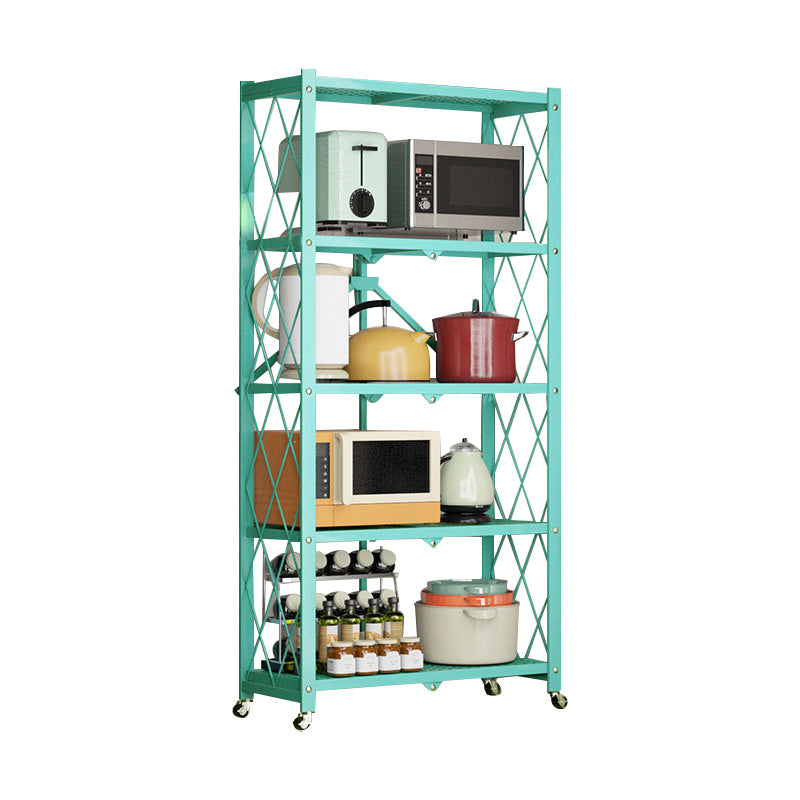 Libreria etagere pieghevole industriale in metallo libreria aperta con ruote di caster