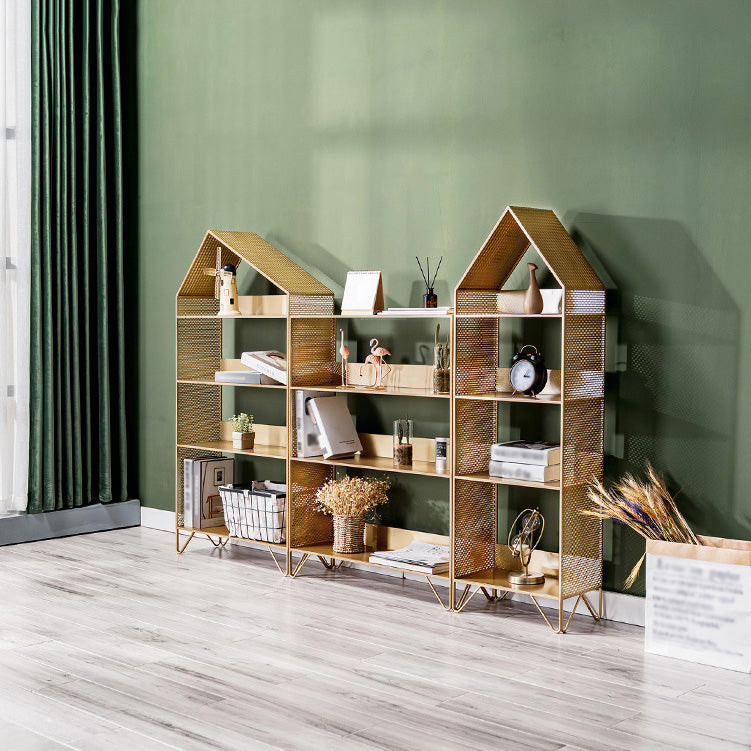 Libreria geometrica in metallo scandinavo libreria di ferro aperto verticale