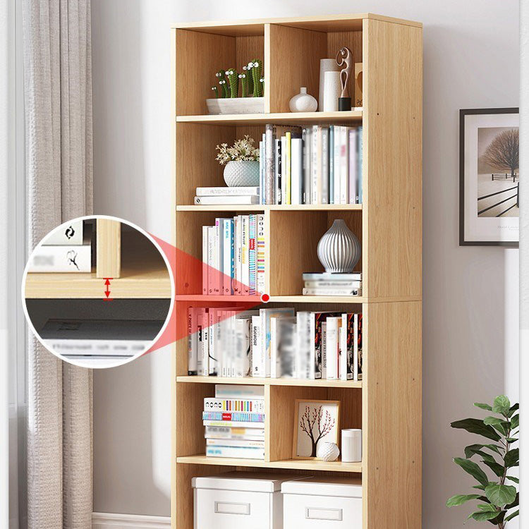 Manufactured Wood Standard Bookshelf Scandinavian Vertical Closed Back Bookshelf