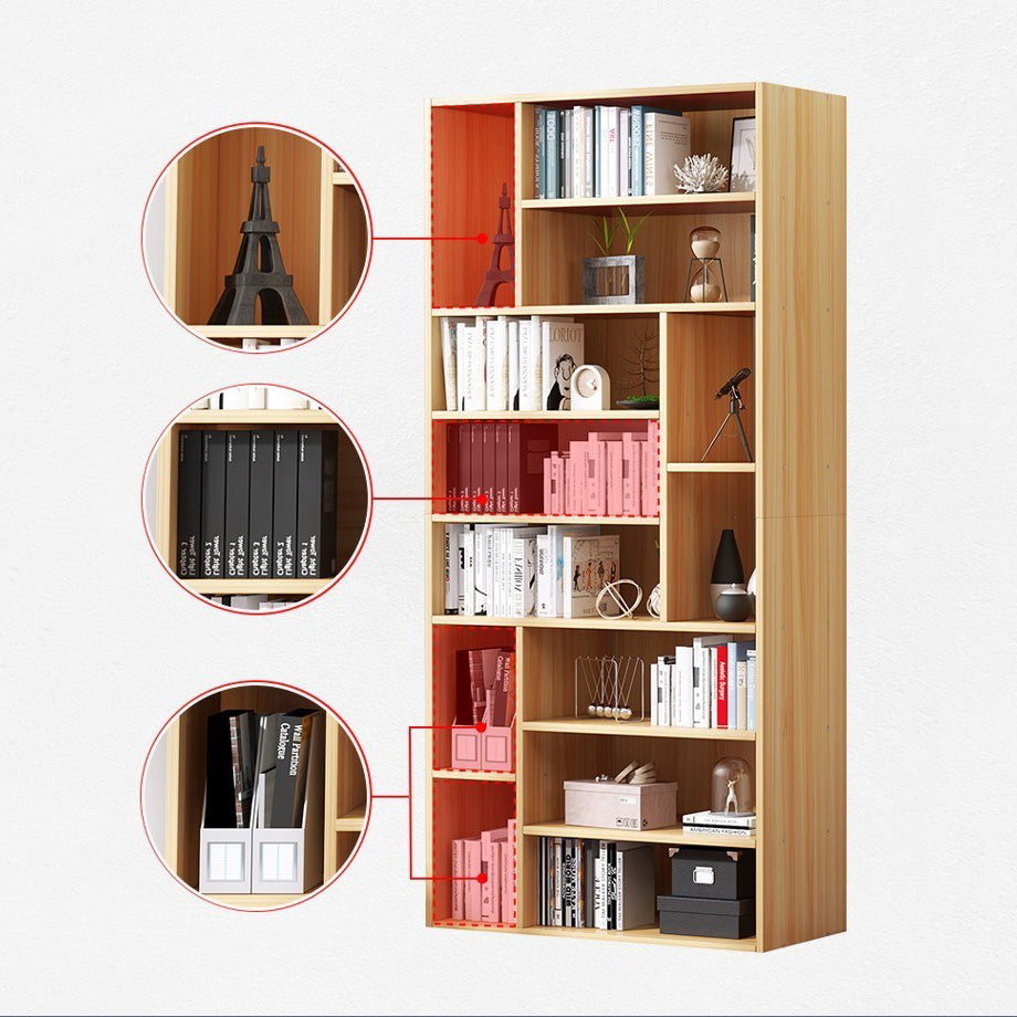 Estantería de estantería de madera fabricada vertical vertical cerrada estantería