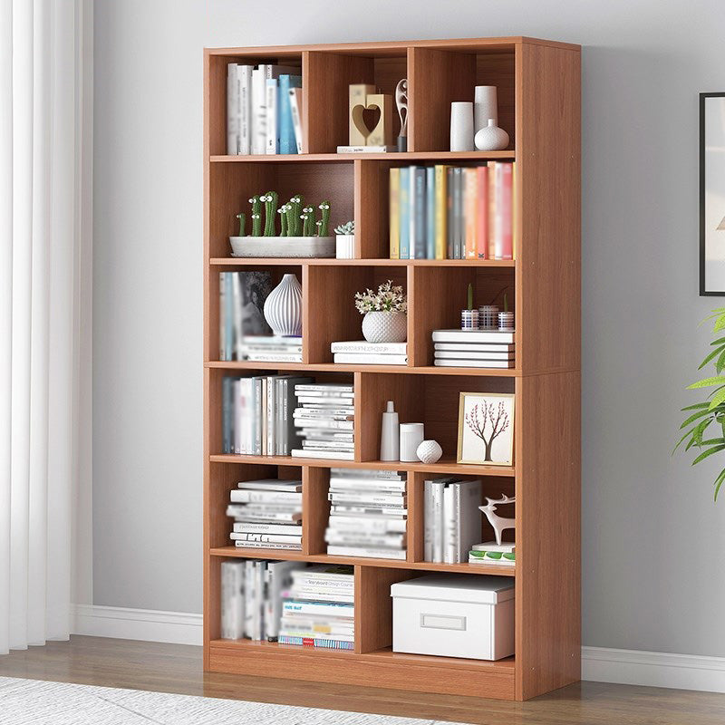 Manufactured Wood Standard Bookshelf Scandinavian Vertical Closed Back Bookshelf