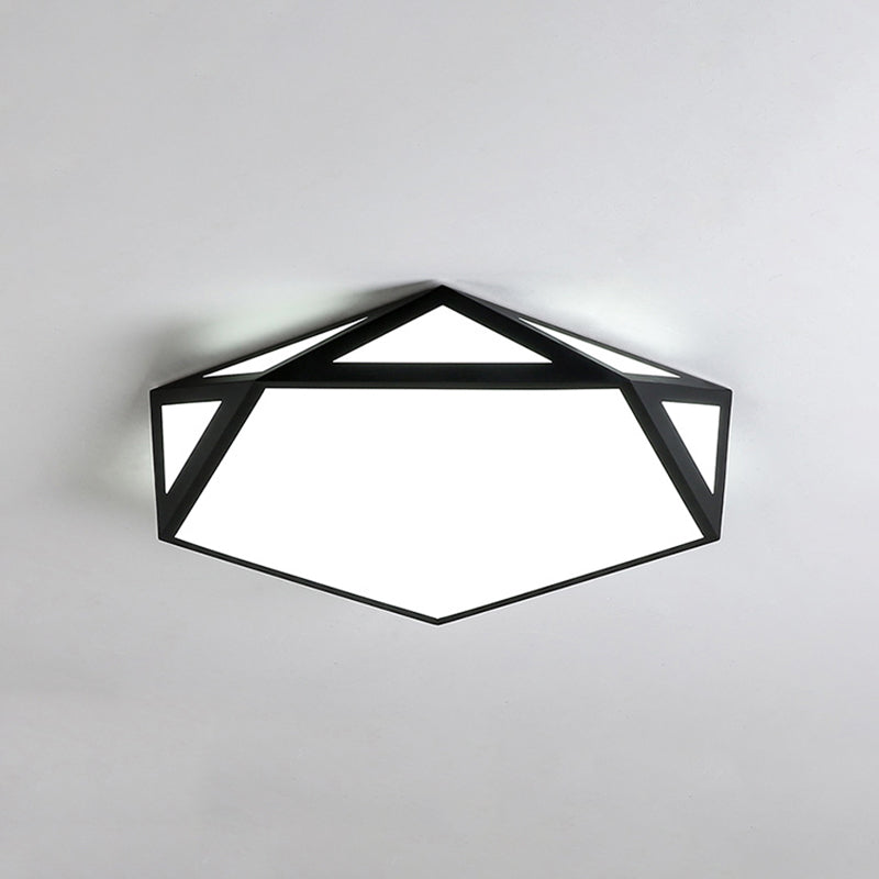 Metal Geometric Shade Flush Ceiling Light Modern Style 1 Light Flush Mount Fixture