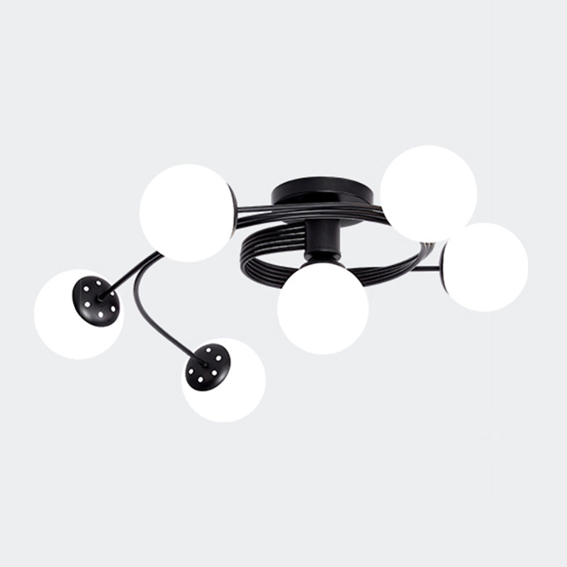 Lámpara de techo de montaje de montura de vidrio simplicidad redonda de semi rascilla luz de techo