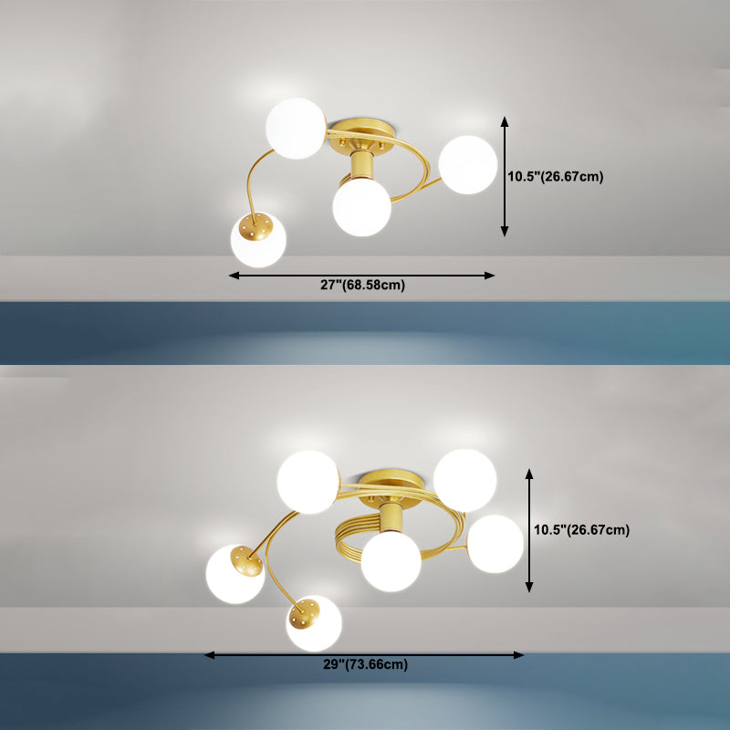 Lámpara de techo de montaje de montura de vidrio simplicidad redonda de semi rascilla luz de techo