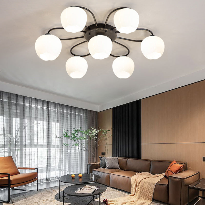 Simplicidad Semi Flush Montaje Iluminación Vidromas Lámpara de techo de la sala de estar