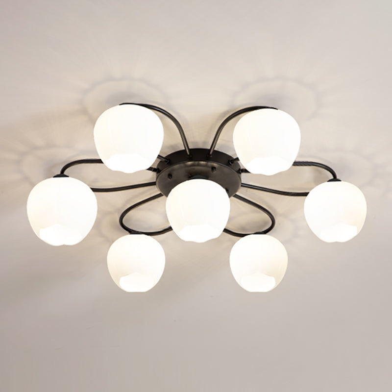 Simplicidad Semi Flush Montaje Iluminación Vidromas Lámpara de techo de la sala de estar