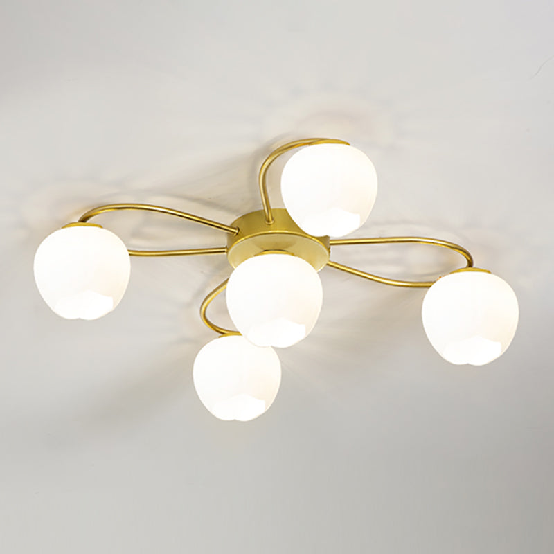 Simplicidad Semi Flush Montaje Iluminación Vidromas Lámpara de techo de la sala de estar