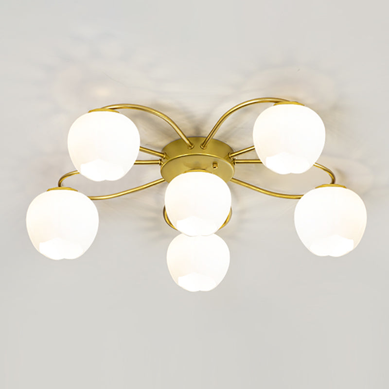 Simplicidad Semi Flush Montaje Iluminación Vidromas Lámpara de techo de la sala de estar