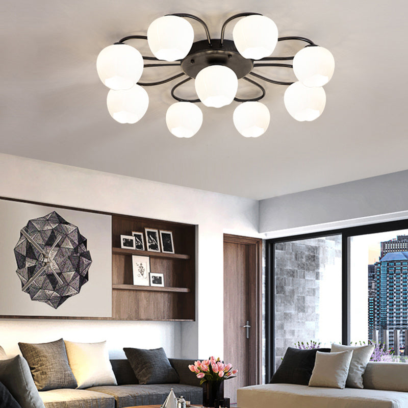 Simplicidad Semi Flush Montaje Iluminación Vidromas Lámpara de techo de la sala de estar