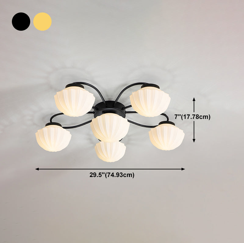 Simplicidad Semi Flush Montaje Iluminación Vidromas Lámpara de techo de la sala de estar