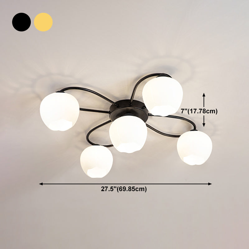 Simplicidad Semi Flush Montaje Iluminación Vidromas Lámpara de techo de la sala de estar