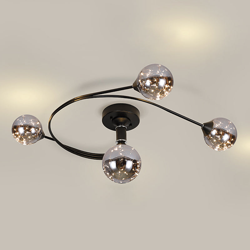 Lámpara de techo esférica múltiple iluminación de techo de vidrio de estilo moderno para dormitorio
