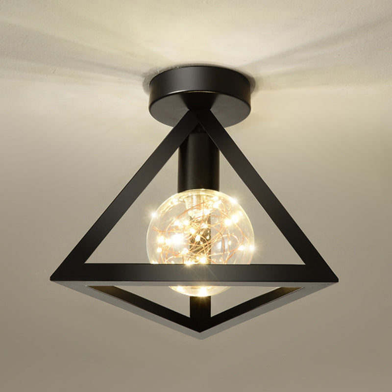 1 Light Ceiling Lamp Industrial Style Glass Ceiling Lighting for Living Room