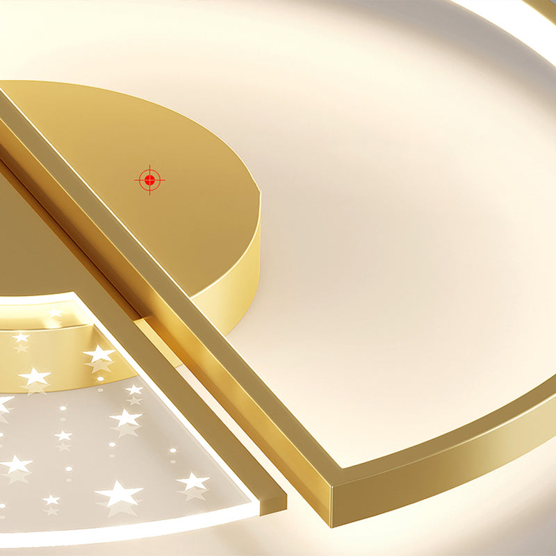 Luz de montaje redondo de metal ligero de techo de plumas moderno para sala de estar para sala de estar