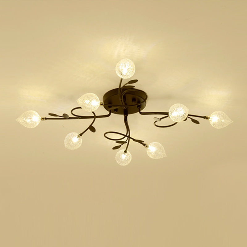 Lámpara de techo de múltiples luz iluminación de techo de vidrio de estilo moderno para sala de estar