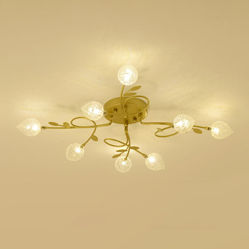 Lámpara de techo de múltiples luz iluminación de techo de vidrio de estilo moderno para sala de estar