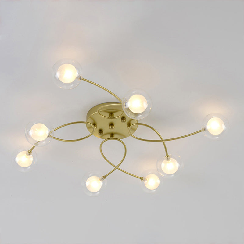 Lámpara de techo de múltiples luz iluminación de techo de vidrio de estilo moderno para sala de estar