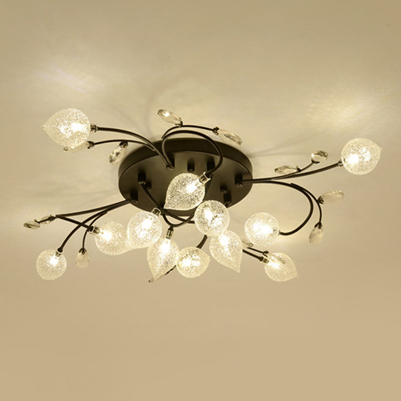 Lámpara de techo de múltiples luz iluminación de techo de vidrio de estilo moderno para sala de estar