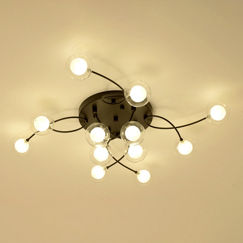 Lámpara de techo de múltiples luz iluminación de techo de vidrio de estilo moderno para sala de estar