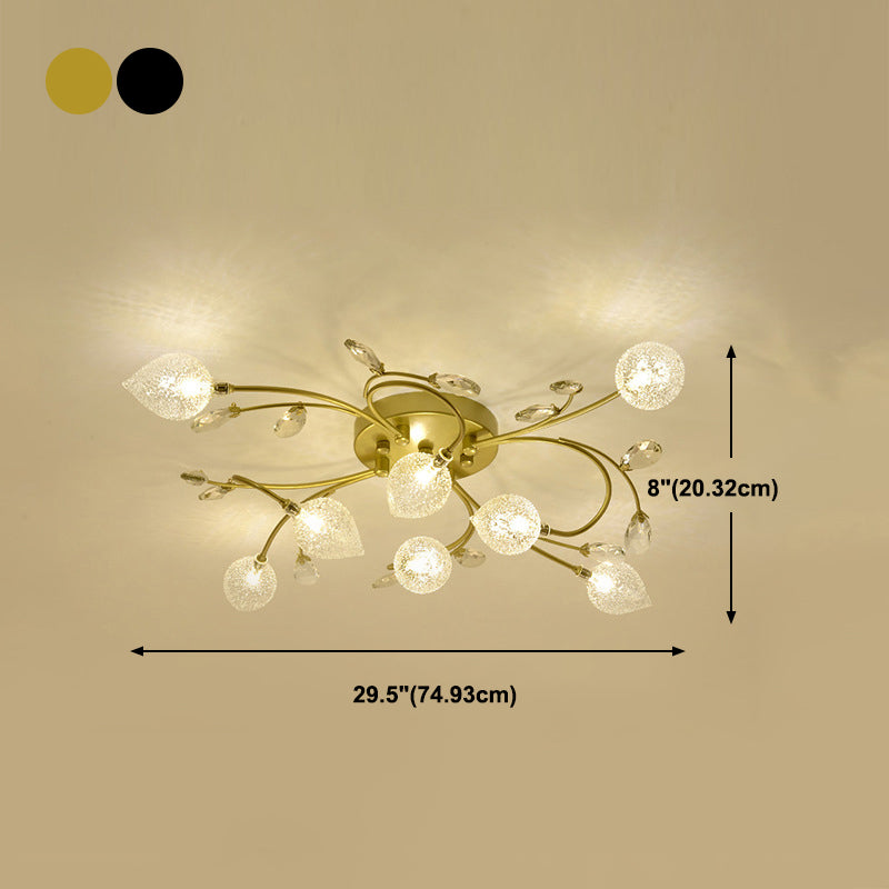 Lámpara de techo de múltiples luz iluminación de techo de vidrio de estilo moderno para sala de estar