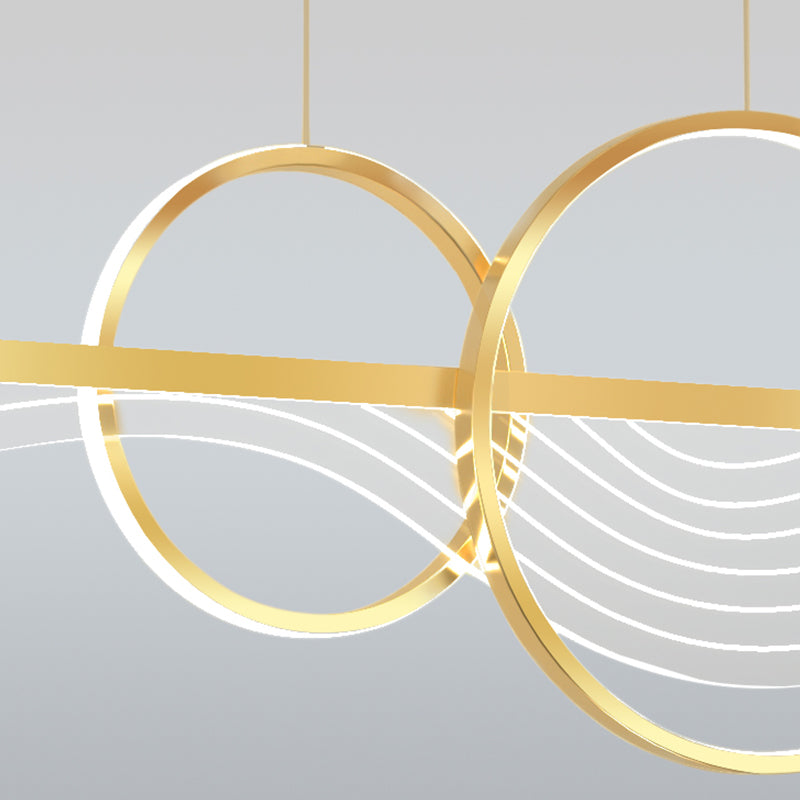 Linear Shape Island Lights Modern Style Metal Island Lighting for Restaurant