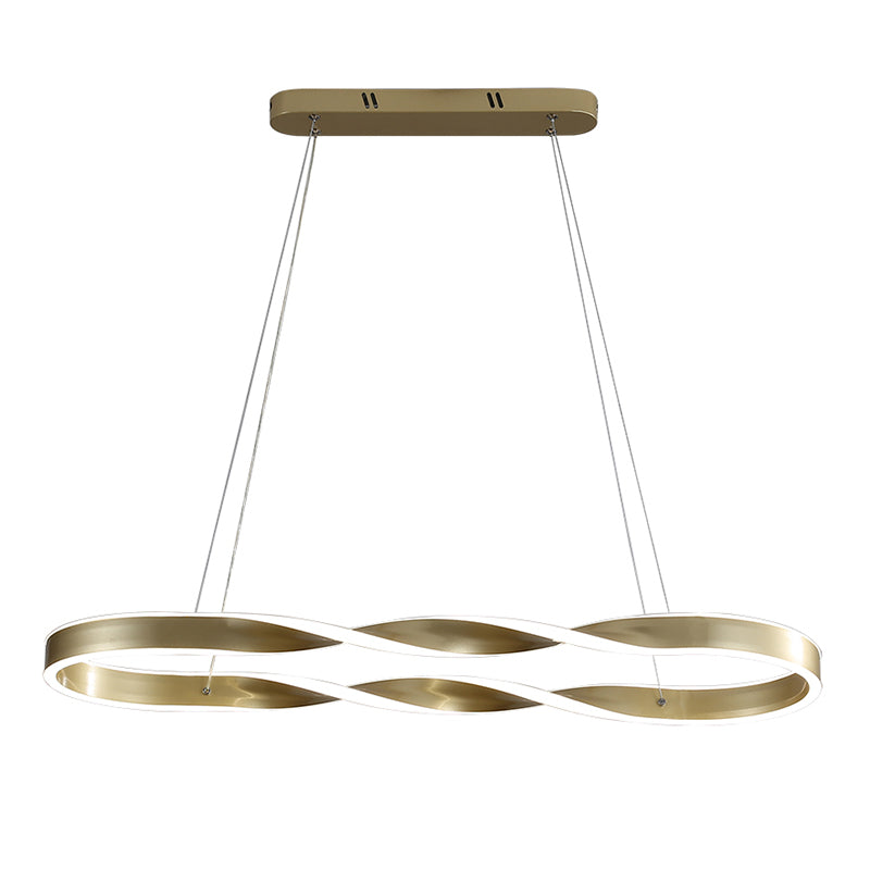 Éclairage d'île en métal moderne en forme d'île de forme linéaire