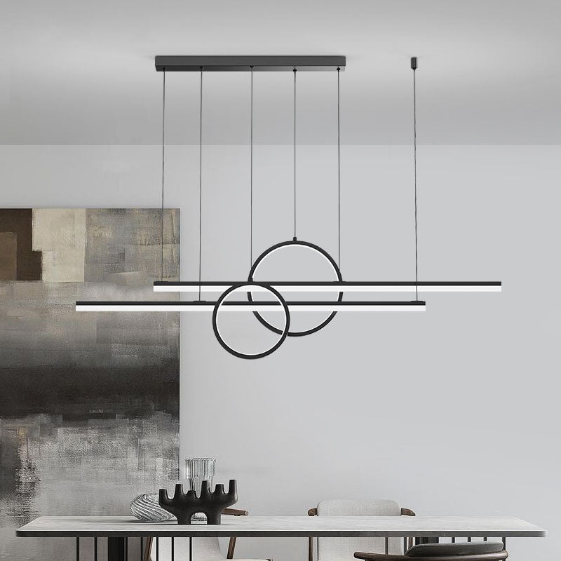 Luci da isola a forma lineare Modern MEDICE METAL INSLAGE A 4 LIGHT LIGHTINI IN NERO