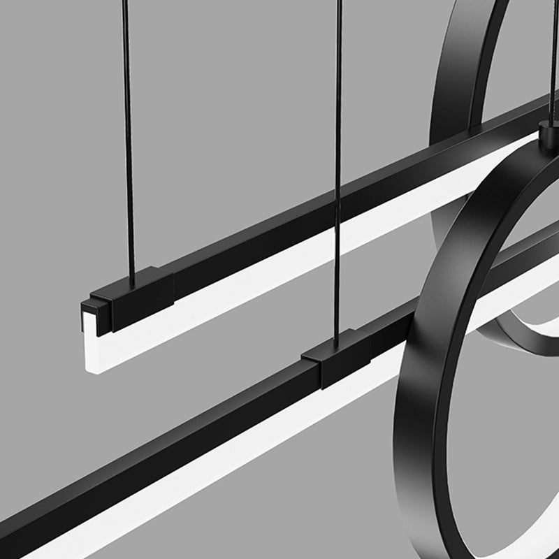 Luci da isola a forma lineare Modern MEDICE METAL INSLAGE A 4 LIGHT LIGHTINI IN NERO