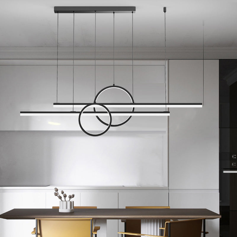 Luci da isola a forma lineare Modern MEDICE METAL INSLAGE A 4 LIGHT LIGHTINI IN NERO