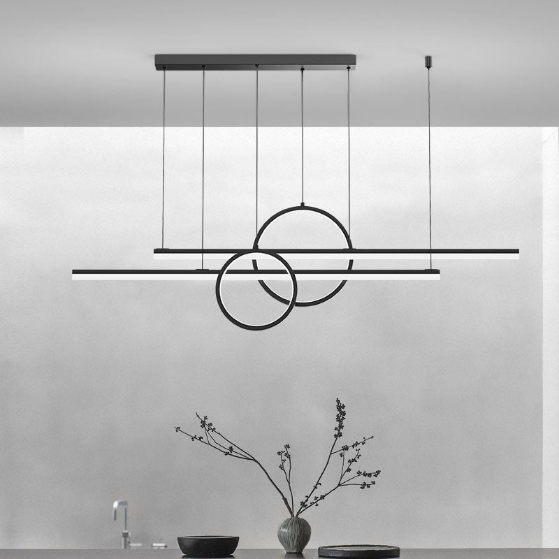 Luci da isola a forma lineare Modern MEDICE METAL INSLAGE A 4 LIGHT LIGHTINI IN NERO