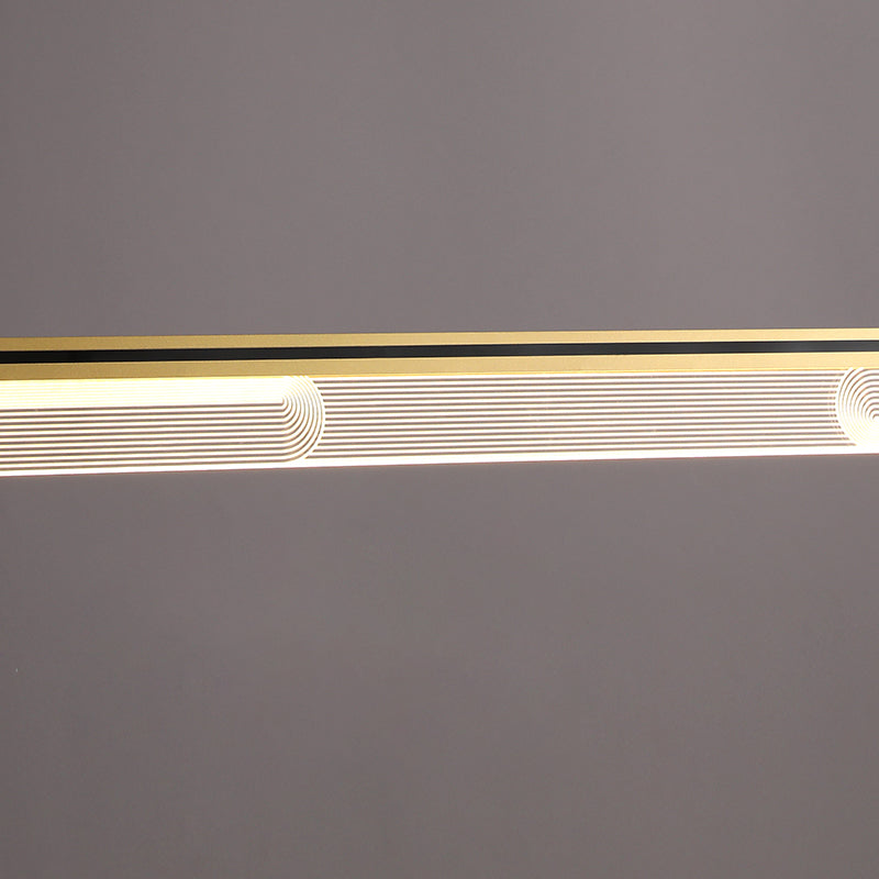 Modern Style Linear Shape Island Light Metal 1 Light Pendant Light in Gold