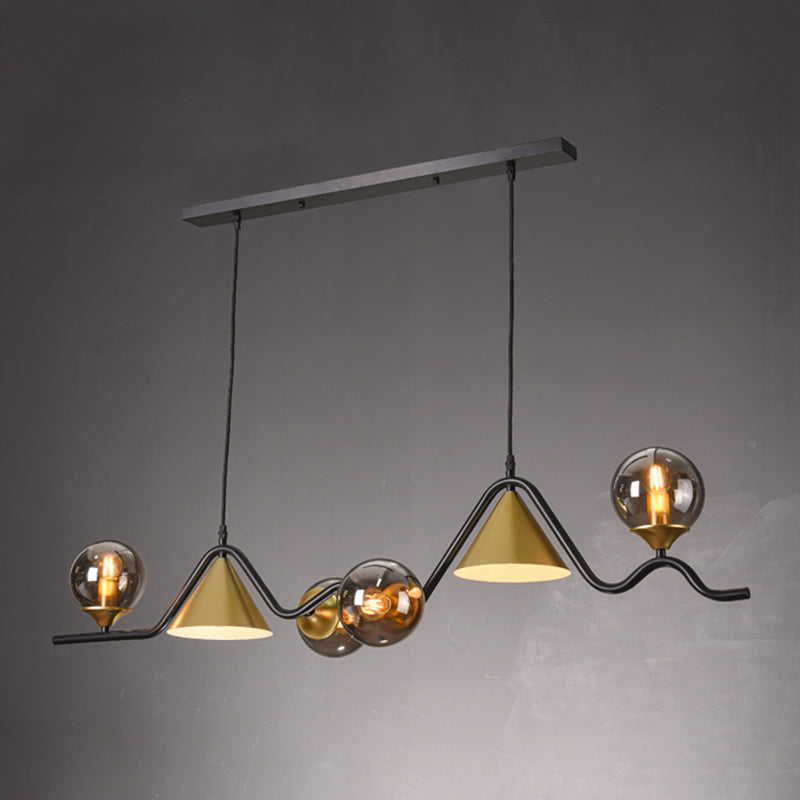 Nordic Glass Island Light Geometric 6 Lights Island Anhänger für Wohnzimmer