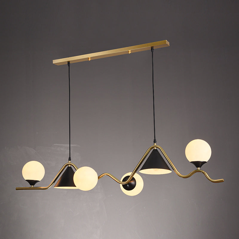 Nordic Glass Island Light Geometric 6 Lights Island Anhänger für Wohnzimmer