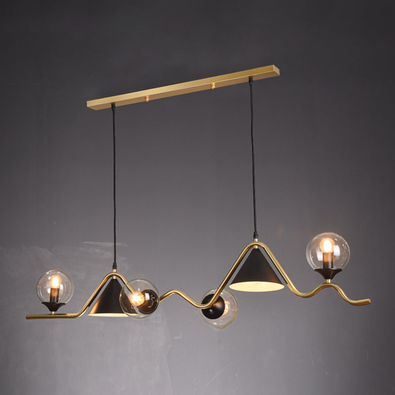 Nordic Glass Island Light Geometric 6 Lights Island Anhänger für Wohnzimmer