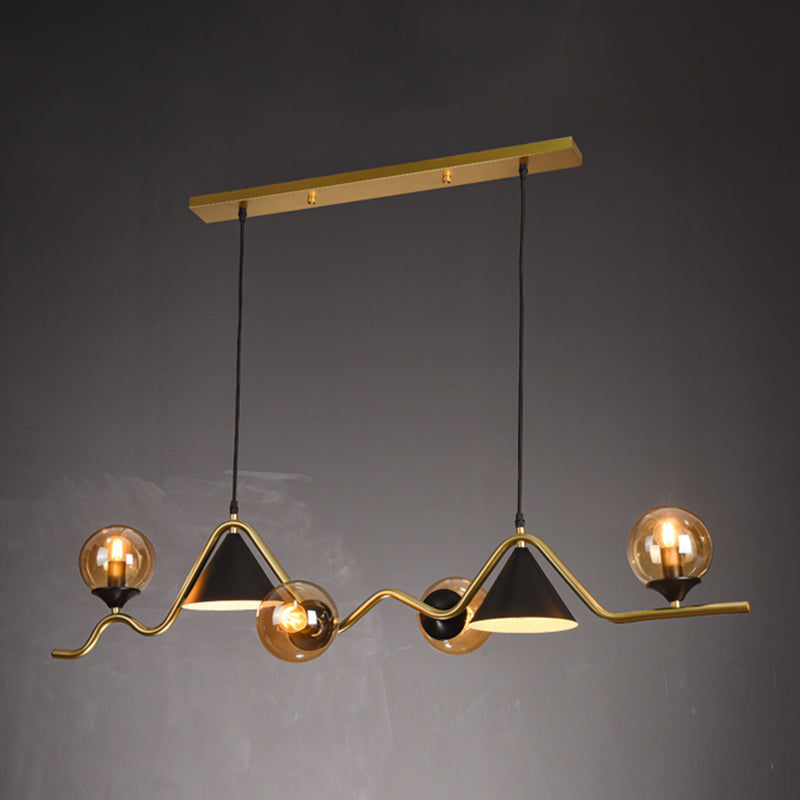 Nordic Glass Island Light Geometric 6 Lights Island Anhänger für Wohnzimmer