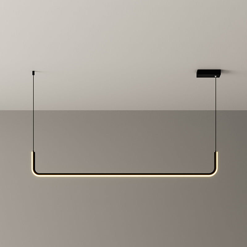 Linear Shape Pendant Lights Contemporary Style Metal Pendant Lighting Fixtures