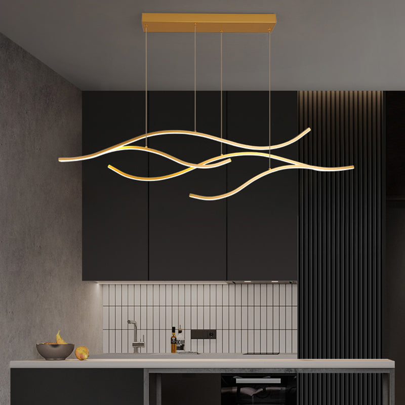 Contemporary Style Linear Shape Pendant Lights Metal Pendant Lighting Fixtures