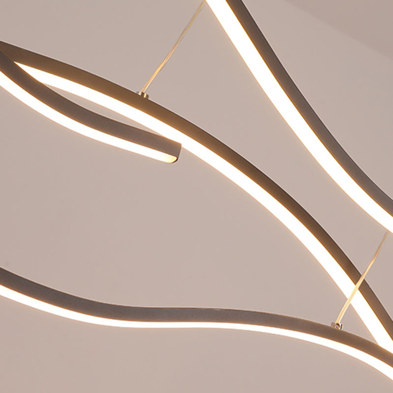 Contemporary Style Linear Shape Pendant Lights Metal Pendant Lighting Fixtures