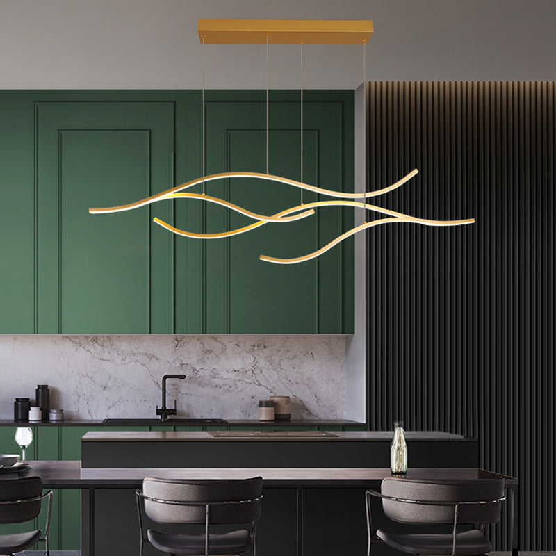 Contemporary Style Linear Shape Pendant Lights Metal Pendant Lighting Fixtures